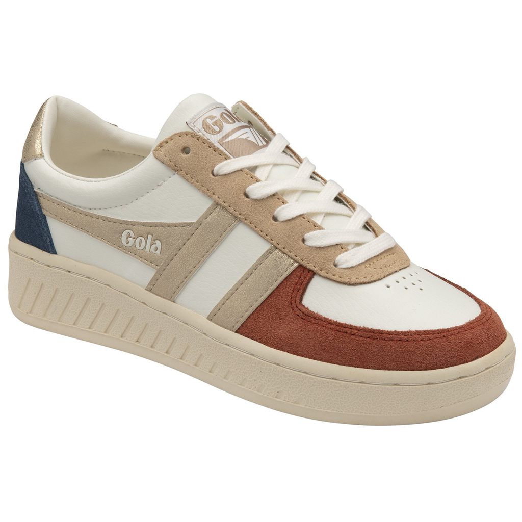 Gola Classics Grandslam Quadrant Sneakers Hvite Oransje Gull Norge | GAPHTW-698