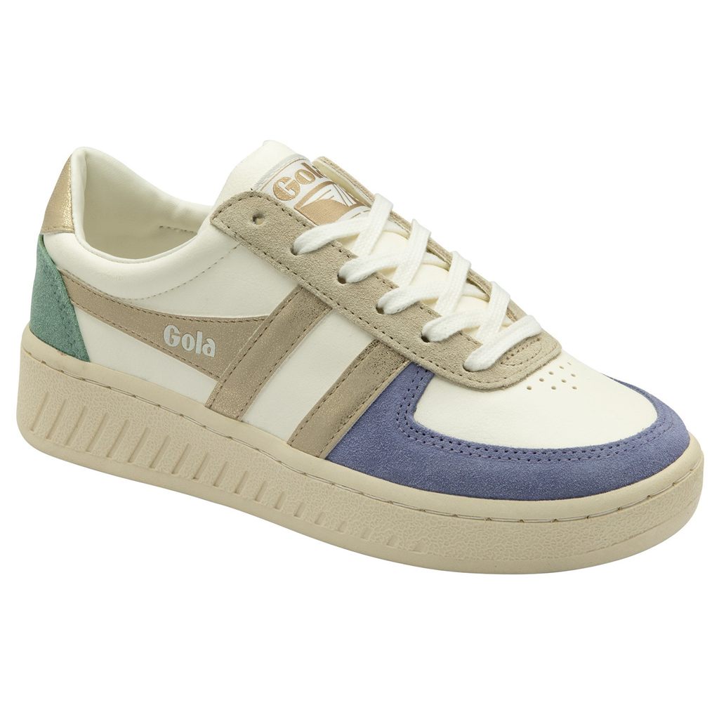 Gola Classics Grandslam Quadrant Sneakers Hvite Lavendel Gull Grønn Norge | YBIUZL-739