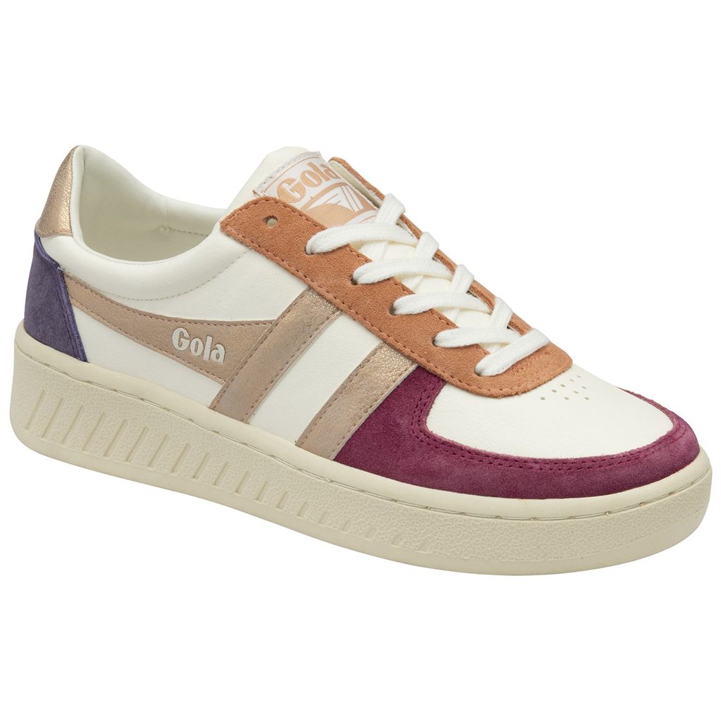 Gola Classics Grandslam Quadrant Sneakers Hvite Rosa Gull Norge | YWOUTR-107