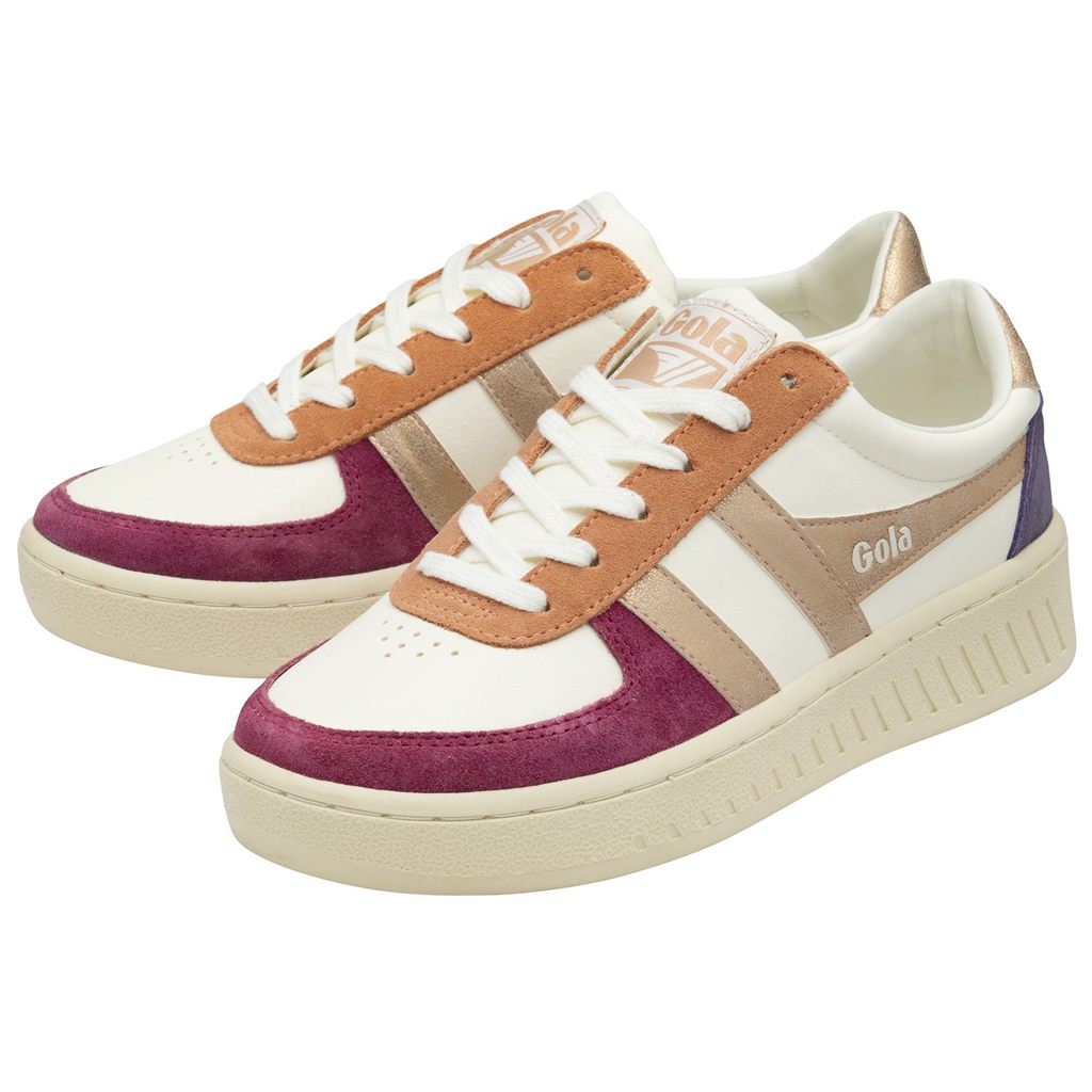 Gola Classics Grandslam Quadrant Sneakers Hvite Rosa Gull Norge | YWOUTR-107
