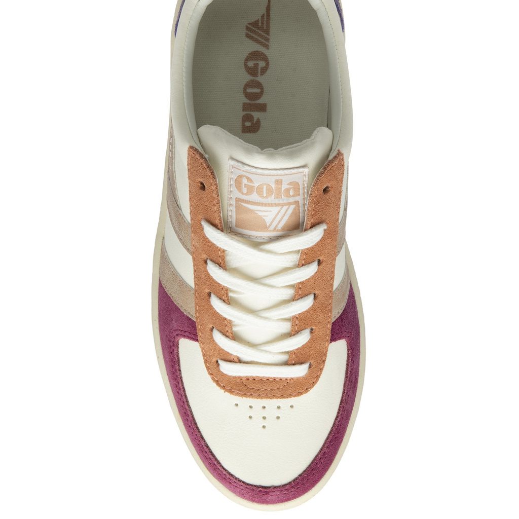 Gola Classics Grandslam Quadrant Sneakers Hvite Rosa Gull Norge | YWOUTR-107