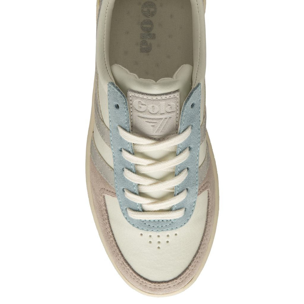 Gola Classics Grandslam Quadrant Sneakers Hvite Sølv Sitron Norge | OJSIZX-240