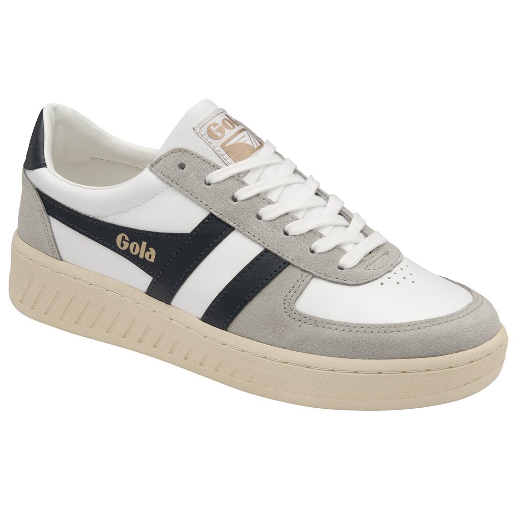 Gola Classics Grandslam Quadrant Sneakers Hvite Lyse Grå Marineblå Norge | UJAHZV-106