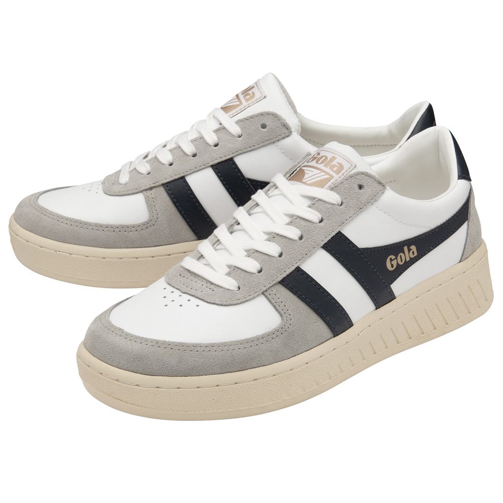 Gola Classics Grandslam Quadrant Sneakers Hvite Lyse Grå Marineblå Norge | UJAHZV-106