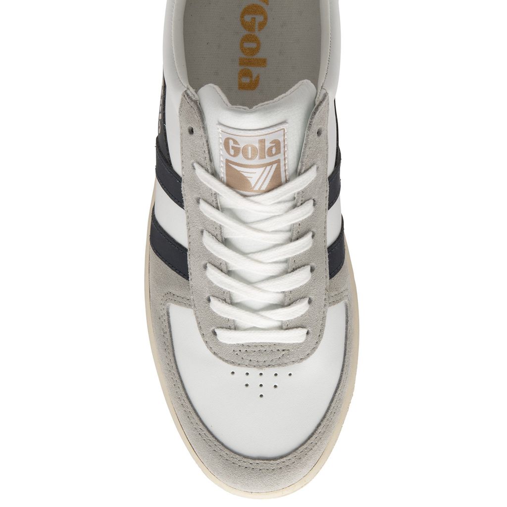 Gola Classics Grandslam Quadrant Sneakers Hvite Lyse Grå Marineblå Norge | UJAHZV-106