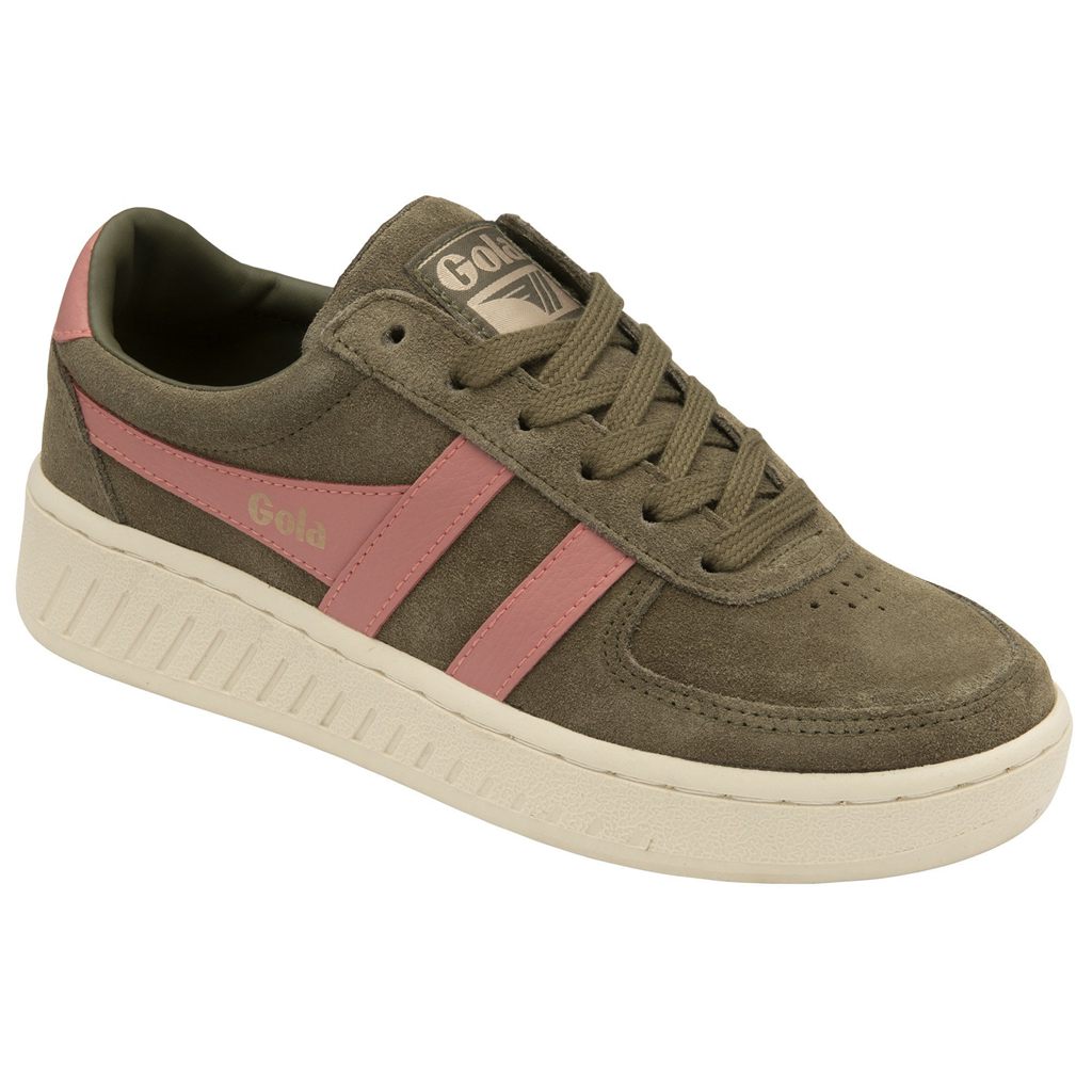 Gola Classics Grandslam Suede Sneakers Khaki Korall Rosa Norge | VCBZOY-195