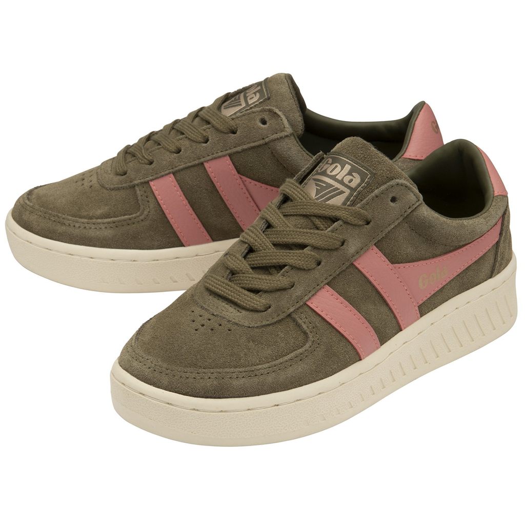 Gola Classics Grandslam Suede Sneakers Khaki Korall Rosa Norge | VCBZOY-195