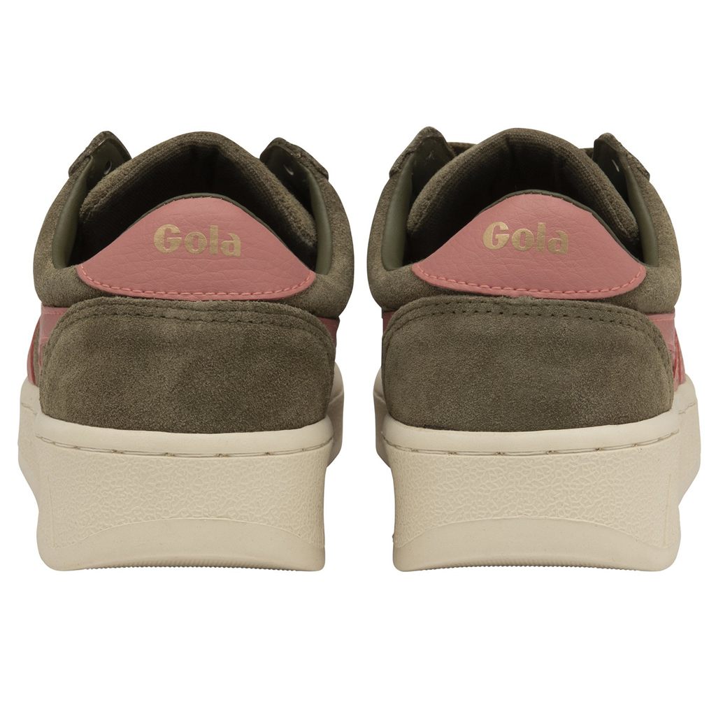Gola Classics Grandslam Suede Sneakers Khaki Korall Rosa Norge | VCBZOY-195