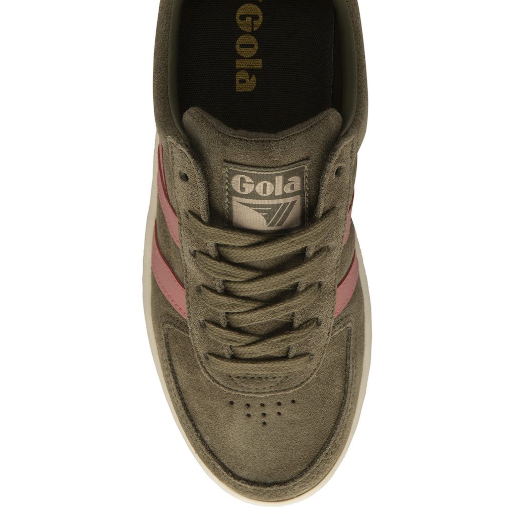 Gola Classics Grandslam Suede Sneakers Khaki Korall Rosa Norge | VCBZOY-195