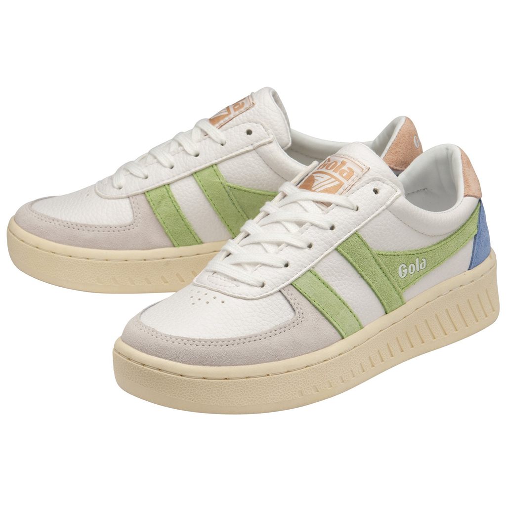 Gola Classics Grandslam Trident Sneakers Hvite Grønn Rosa Norge | TROXKL-098