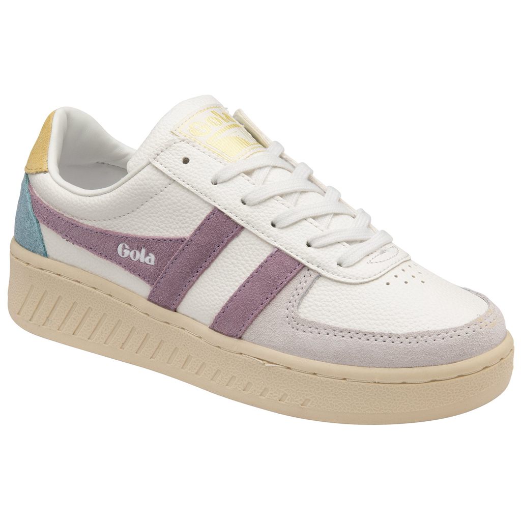 Gola Classics Grandslam Trident Sneakers Hvite Sitron Norge | YJGAZQ-538