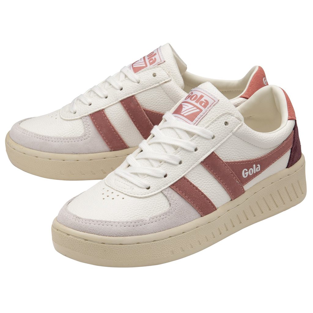 Gola Classics Grandslam Trident Sneakers Hvite Rosa Korall Rosa Norge | MJNABH-891