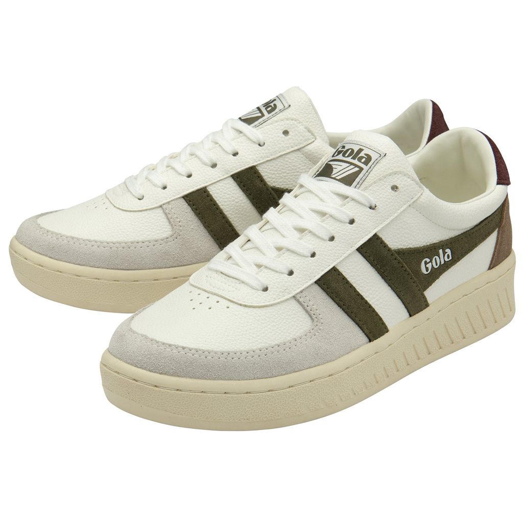 Gola Classics Grandslam Trident Sneakers Hvite Khaki Burgunder Norge | MZSVFE-317