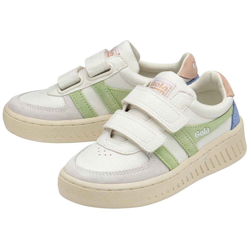 Gola Classics Grandslam Trident Strap Sneakers Hvite Grønn Rosa Norge | FCMXGQ-278