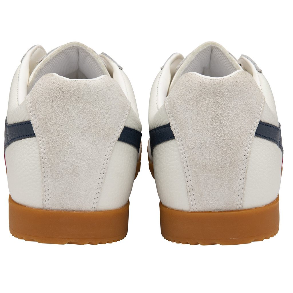Gola Classics Harrier Leather Sneakers Hvite Marineblå Rød Norge | IDSJZF-173