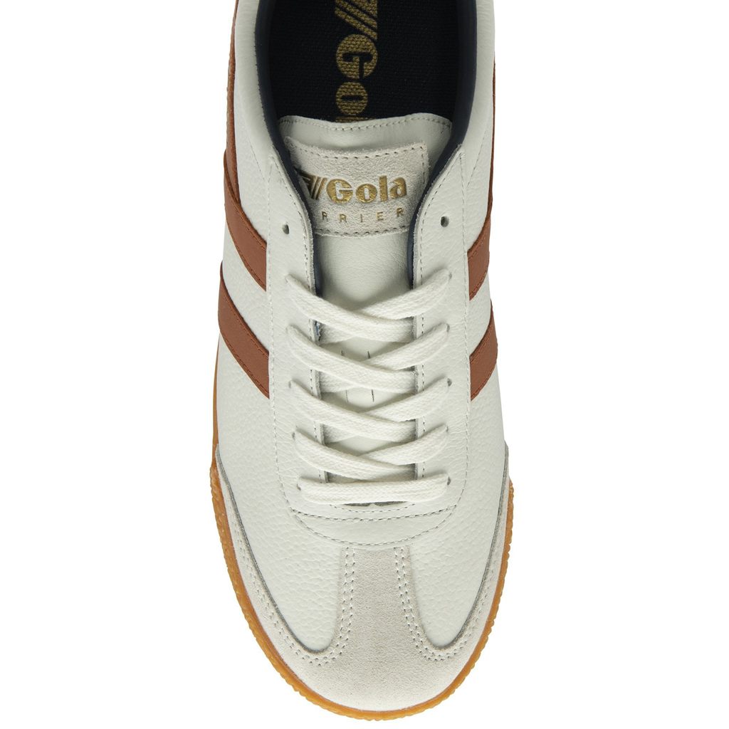 Gola Classics Harrier Leather Sneakers Hvite Oransje Marineblå Norge | YCZPAB-560