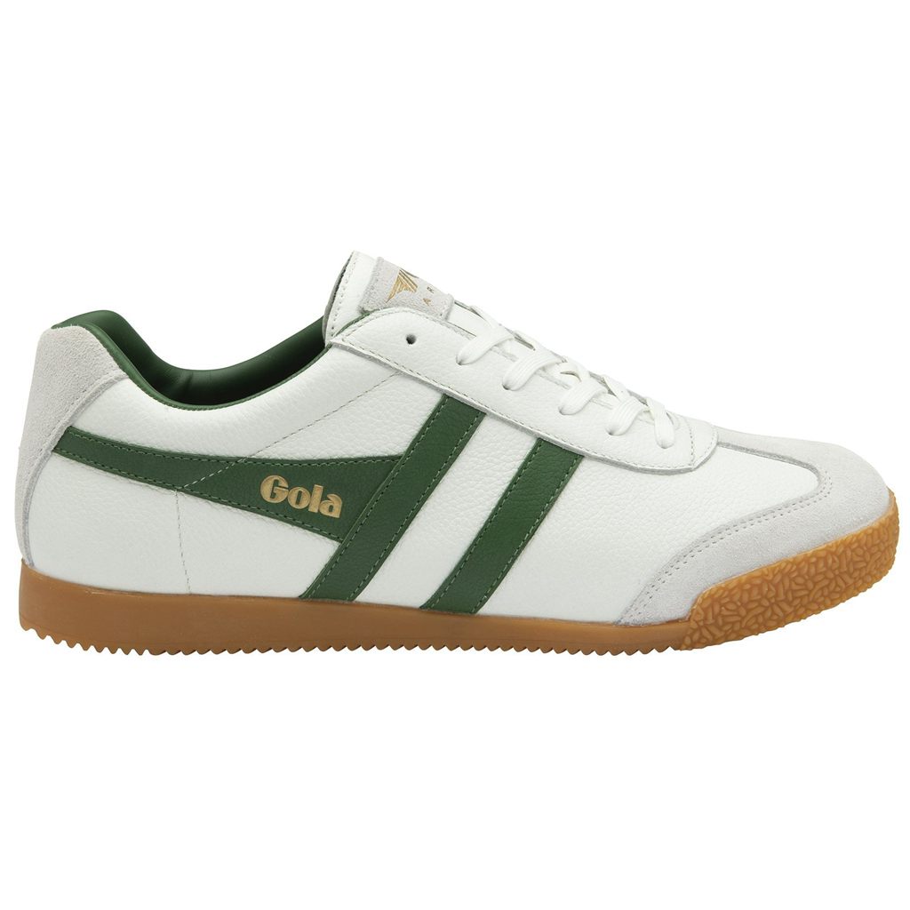Gola Classics Harrier Leather Sneakers Hvite Grønn Grønn Norge | QVCFMG-497
