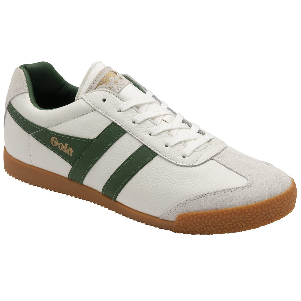 Gola Classics Harrier Leather Sneakers Hvite Grønn Grønn Norge | QVCFMG-497