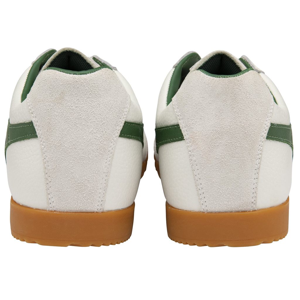 Gola Classics Harrier Leather Sneakers Hvite Grønn Grønn Norge | QVCFMG-497