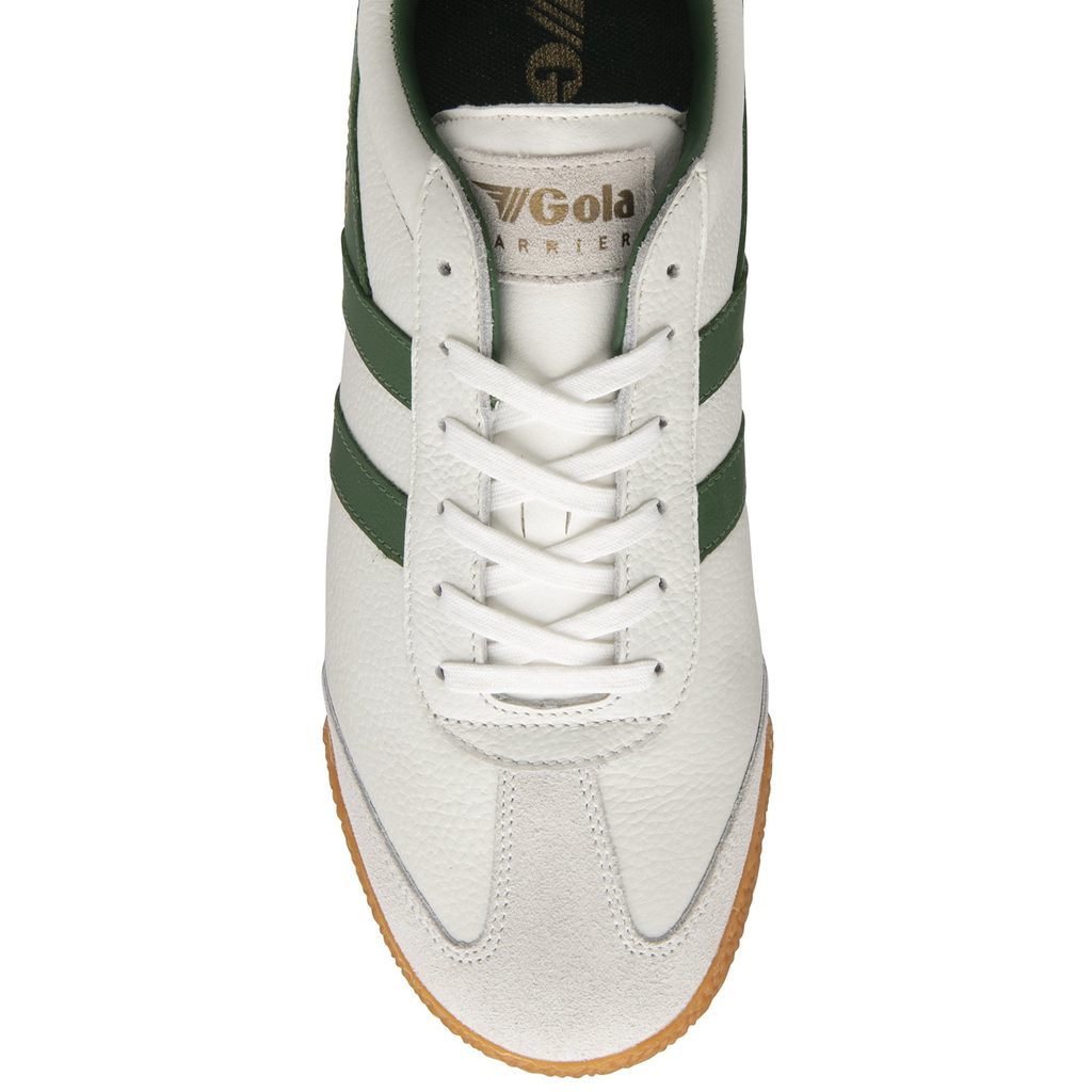 Gola Classics Harrier Leather Sneakers Hvite Grønn Grønn Norge | QVCFMG-497