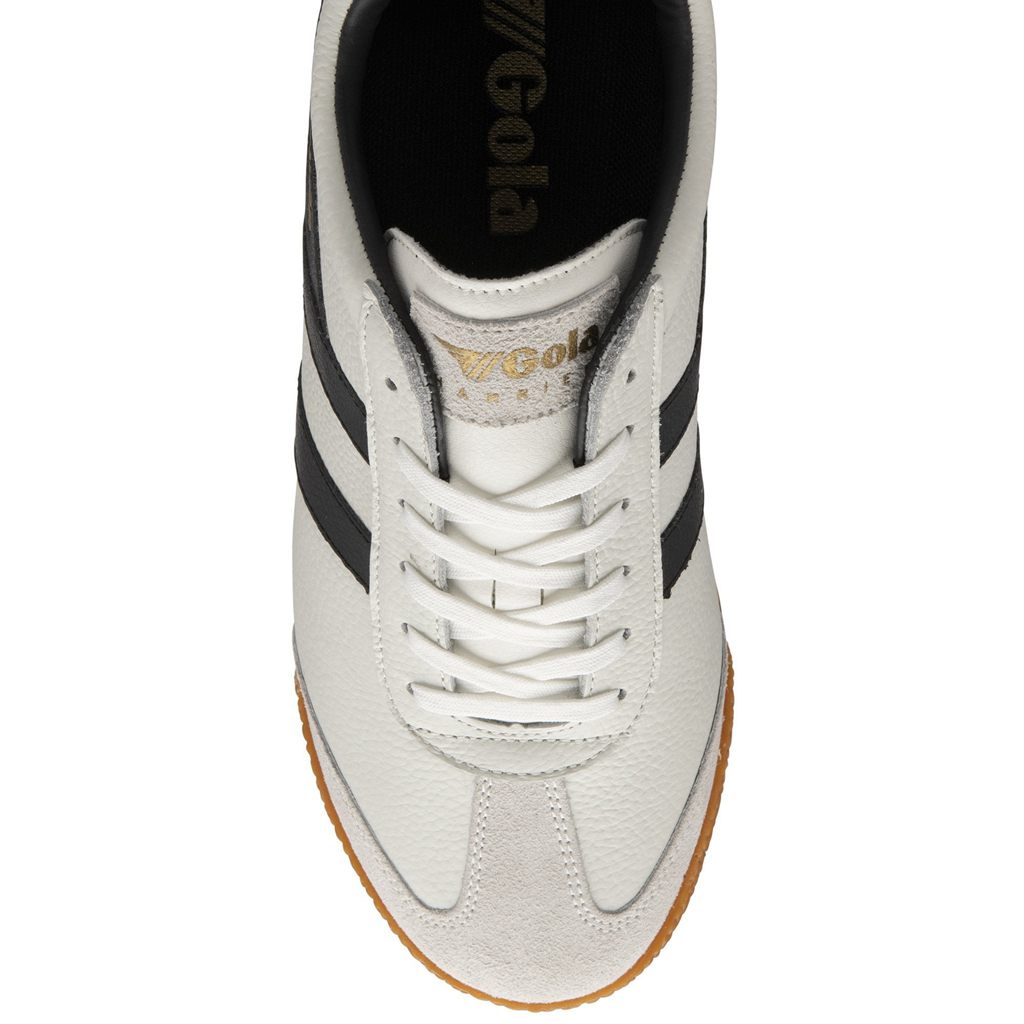 Gola Classics Harrier Leather Sneakers Hvite Svarte Svarte Norge | CQMAJK-964