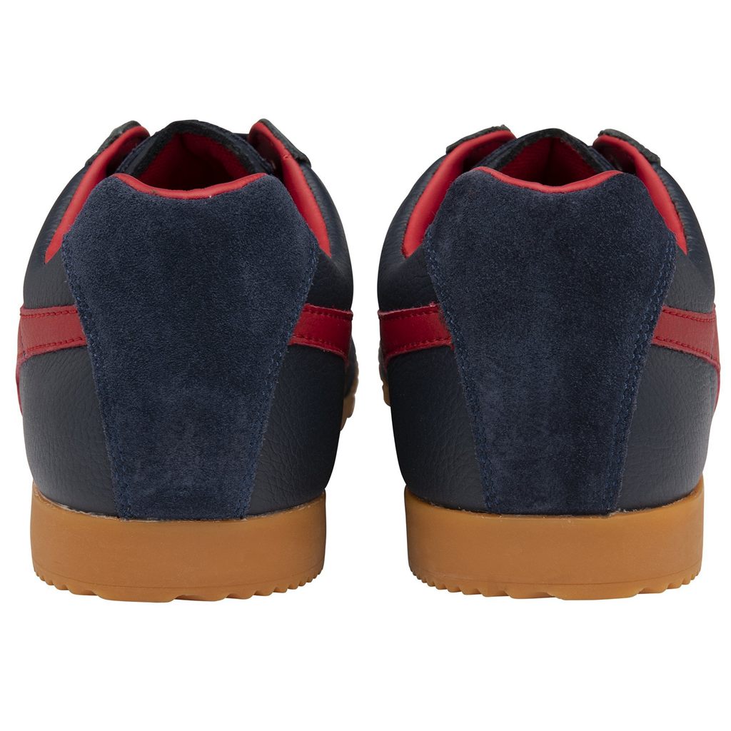 Gola Classics Harrier Leather Sneakers Marineblå Dyp Rød Dyp Rød Norge | ICQOHX-405