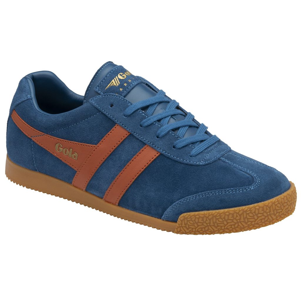 Gola Classics Harrier Suede Sneakers Blå Oransje Norge | WUMXDZ-873