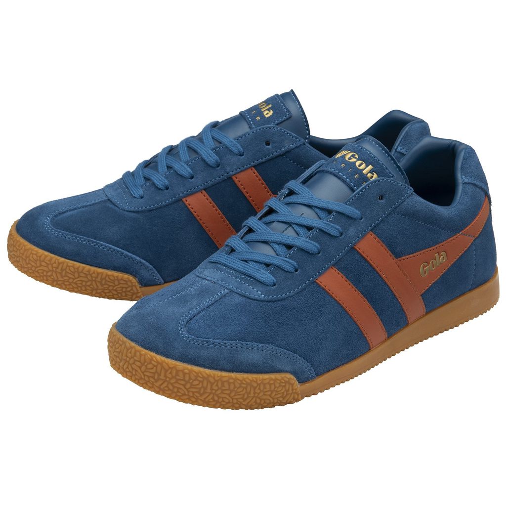 Gola Classics Harrier Suede Sneakers Blå Oransje Norge | WUMXDZ-873