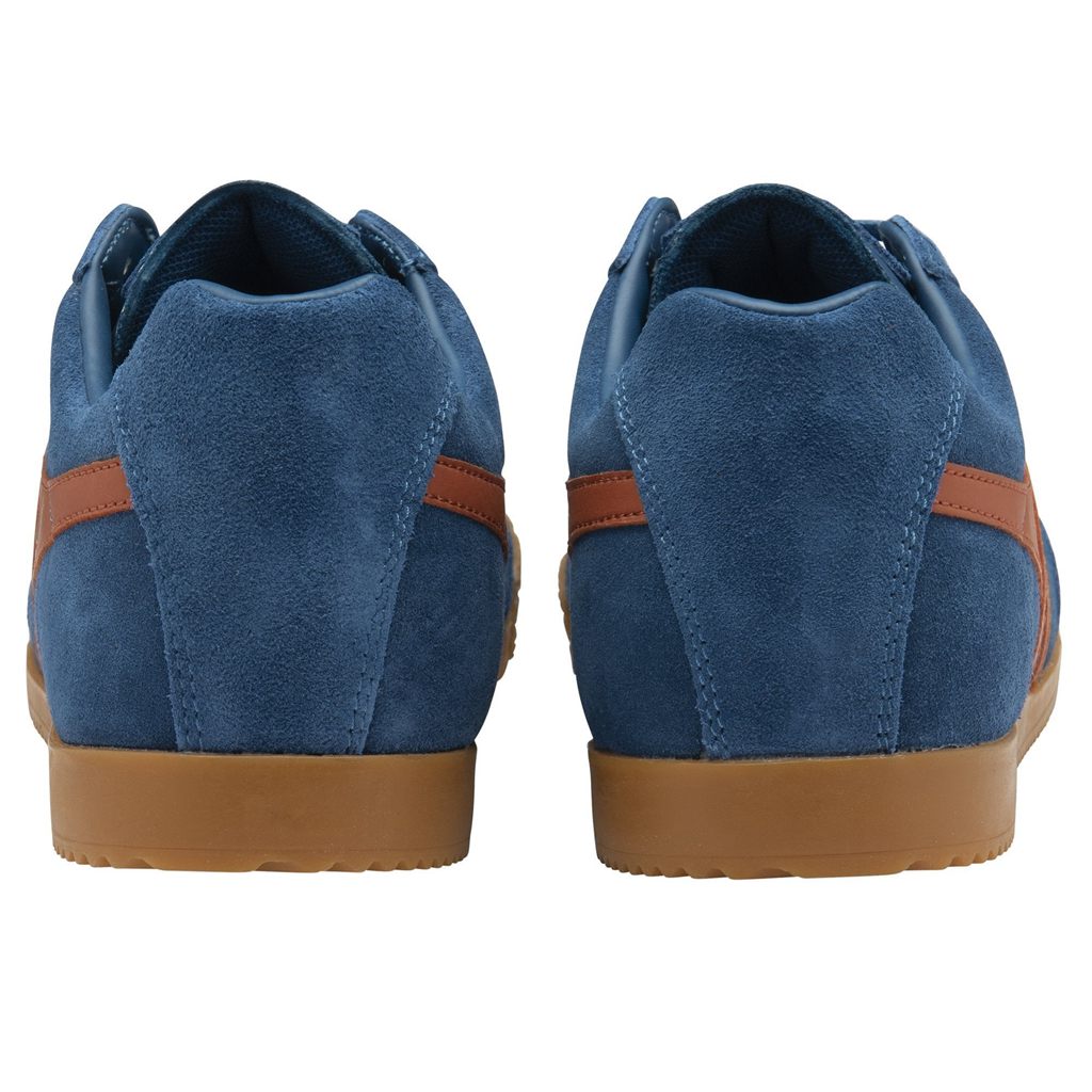 Gola Classics Harrier Suede Sneakers Blå Oransje Norge | WUMXDZ-873