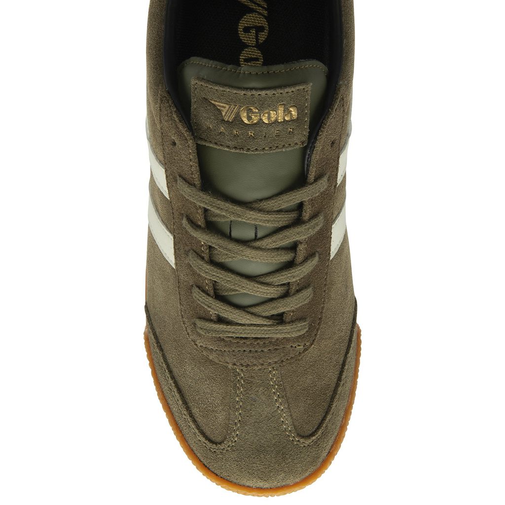 Gola Classics Harrier Suede Sneakers Khaki Hvite Svarte Norge | SVEYOG-483