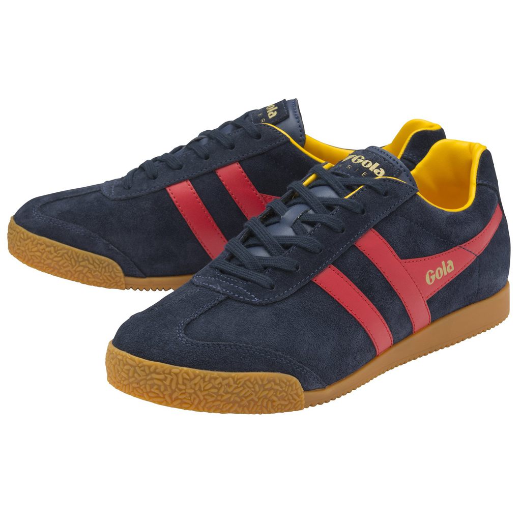 Gola Classics Harrier Suede Sneakers Marineblå Rød Norge | CWJVIP-427
