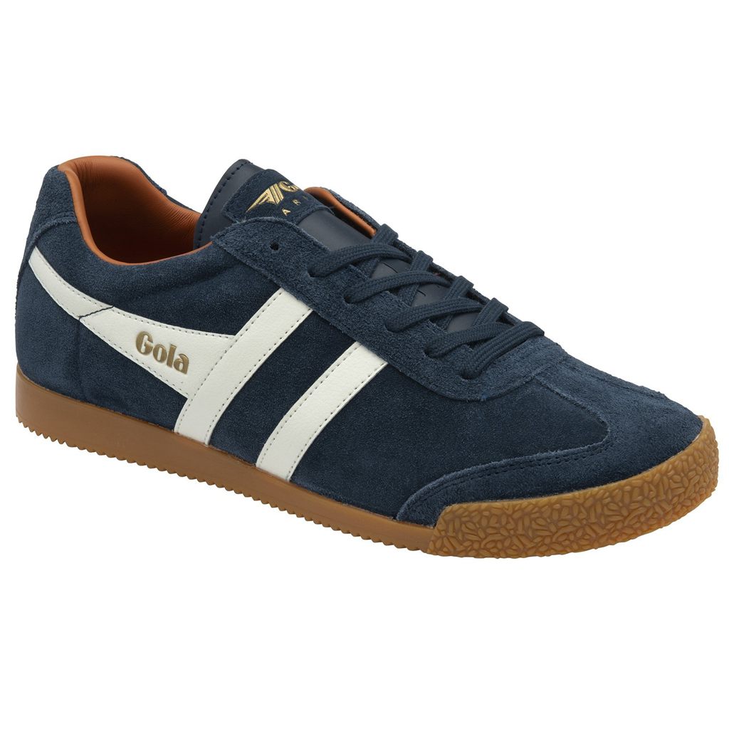 Gola Classics Harrier Suede Sneakers Marineblå Hvite Oransje Norge | QYVHSX-219
