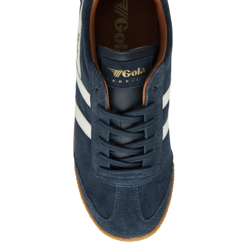 Gola Classics Harrier Suede Sneakers Marineblå Hvite Oransje Norge | QYVHSX-219