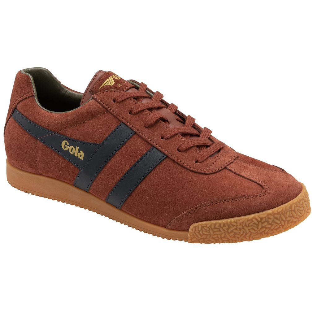 Gola Classics Harrier Suede Sneakers Marineblå Khaki Norge | BTMVXK-384