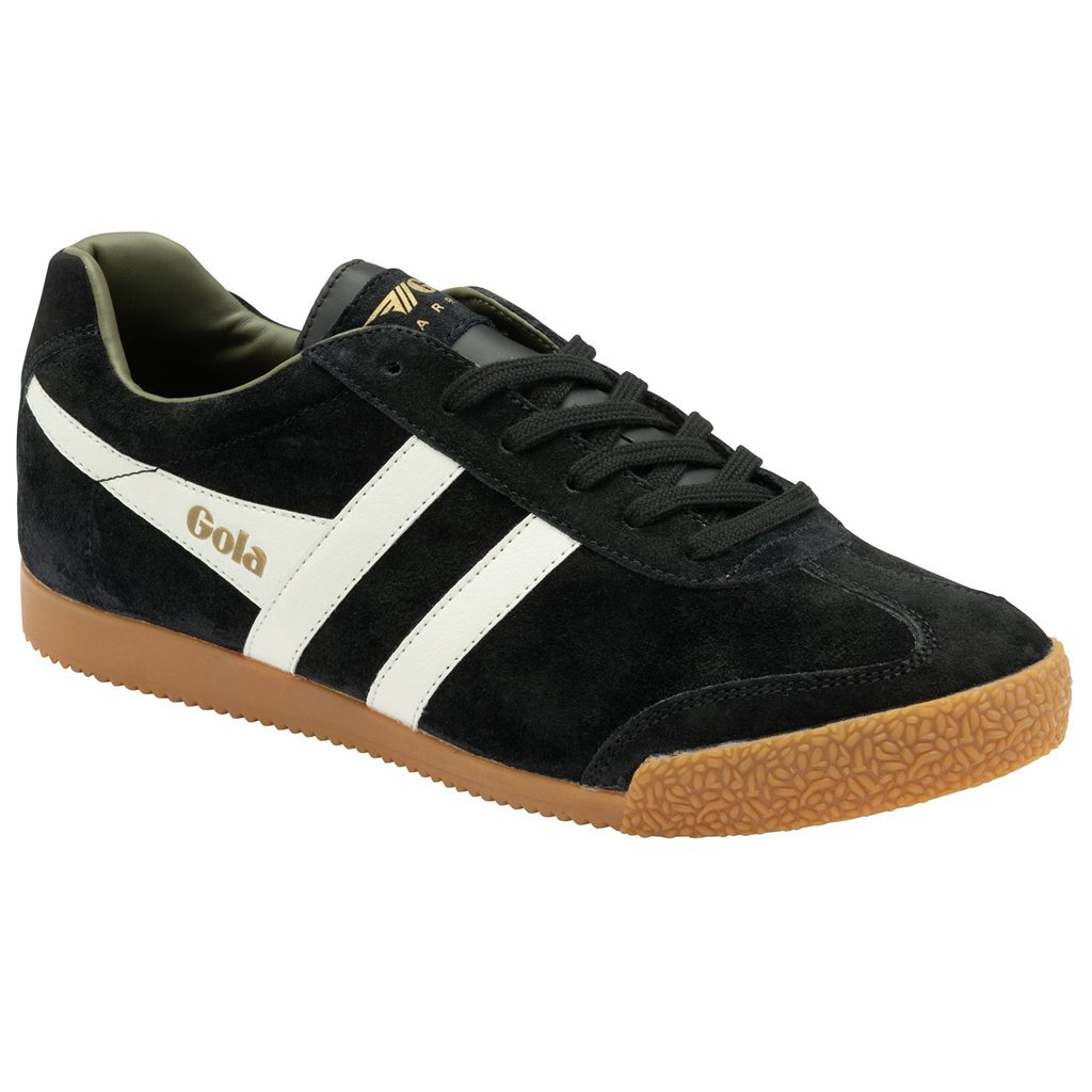 Gola Classics Harrier Suede Sneakers Svarte Hvite Khaki Norge | XWPDZT-193
