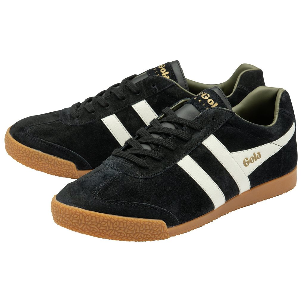 Gola Classics Harrier Suede Sneakers Svarte Hvite Khaki Norge | XWPDZT-193