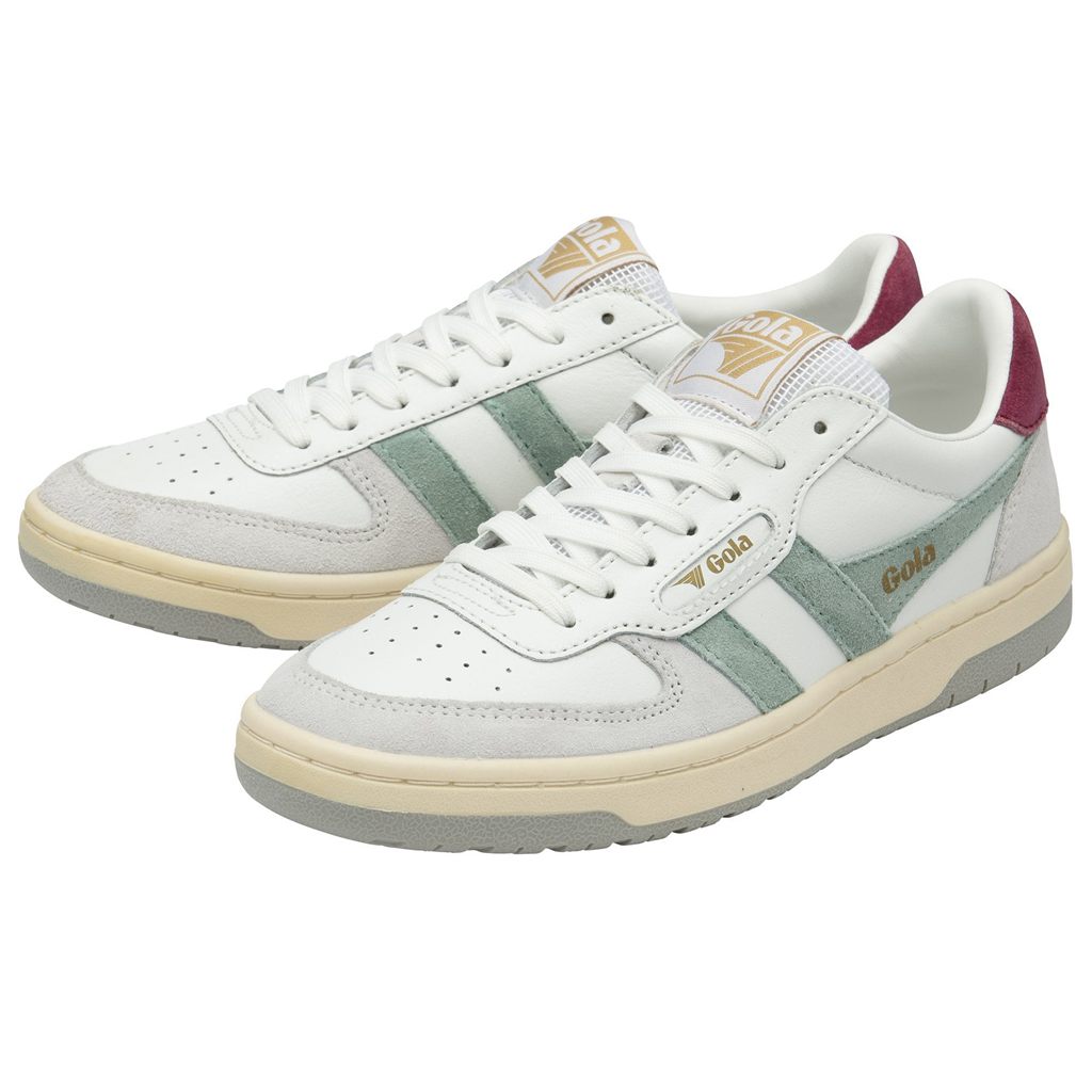 Gola Classics Hawk Sneakers Hvite Grønn Lyse Grå Norge | LQARJM-365