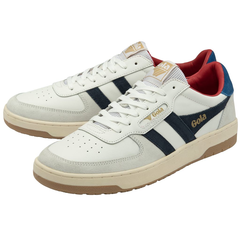 Gola Classics Hawk Sneakers Hvite Marineblå Blå Norge | XJKCGA-865
