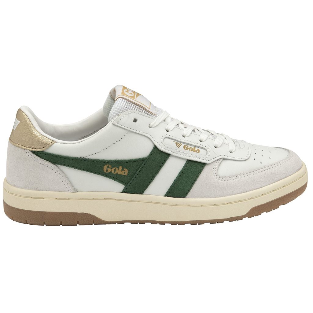 Gola Classics Hawk Sneakers Hvite Mørke Grønn Gull Norge | SUFTLX-497