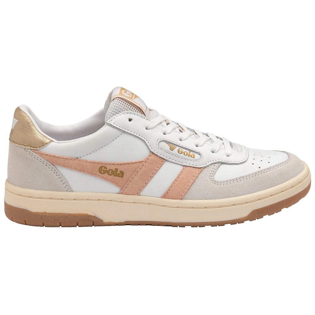 Gola Classics Hawk Sneakers Hvite Rosa Gull Norge | VTCHGS-153