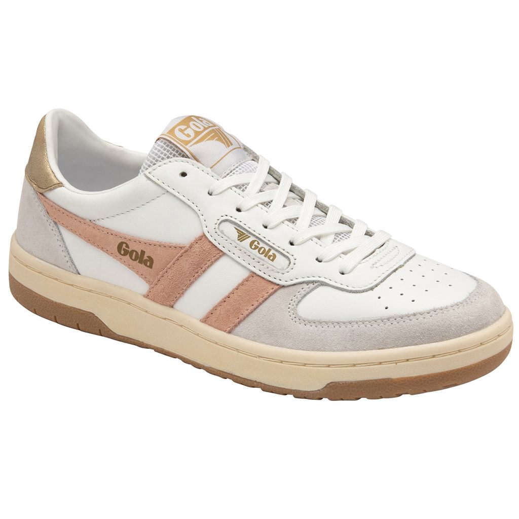 Gola Classics Hawk Sneakers Hvite Rosa Gull Norge | VTCHGS-153