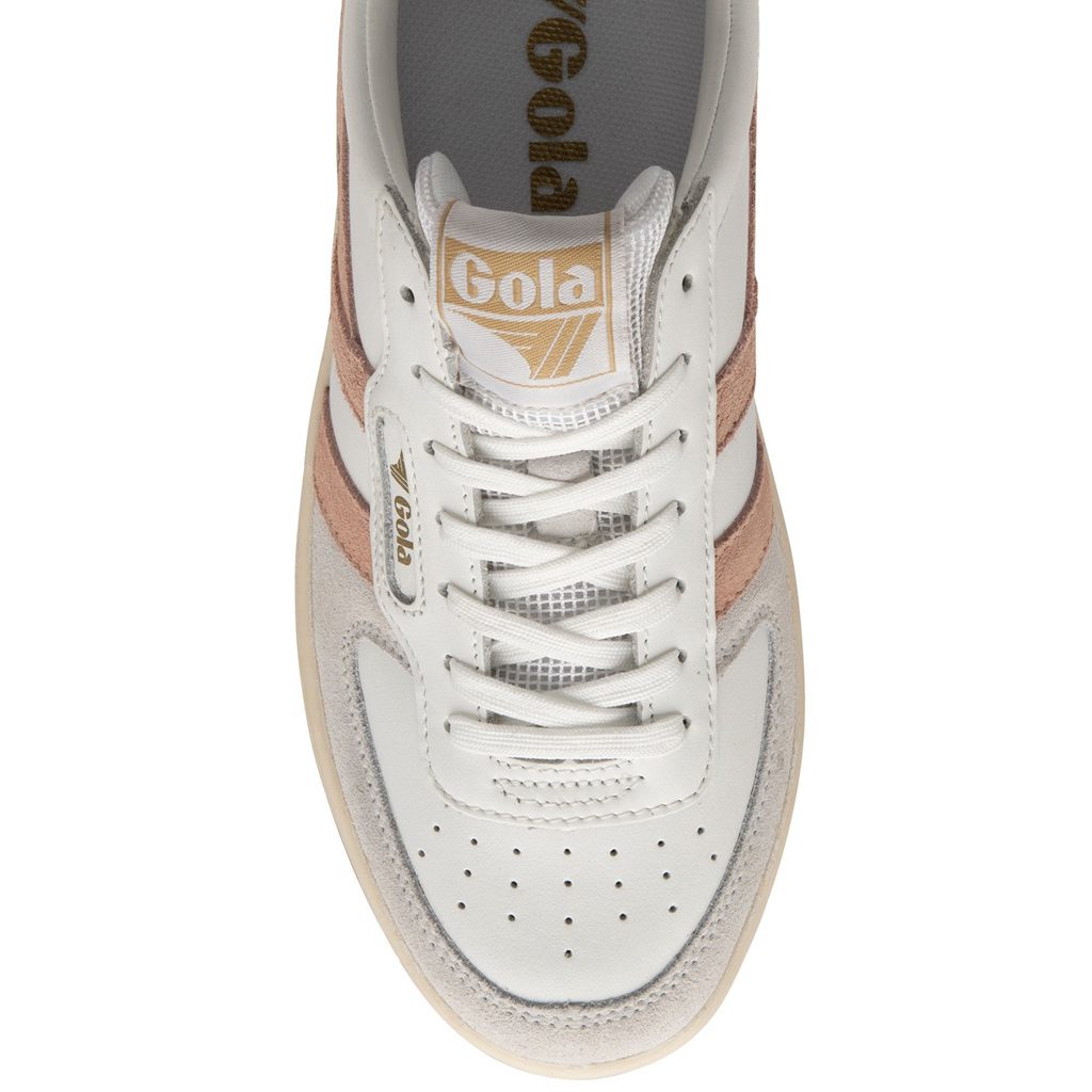 Gola Classics Hawk Sneakers Hvite Rosa Gull Norge | VTCHGS-153