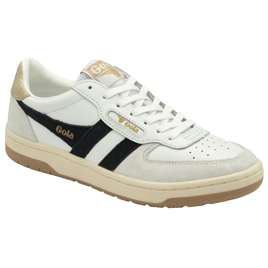 Gola Classics Hawk Sneakers Hvite Svarte Gull Norge | QVMYFJ-845