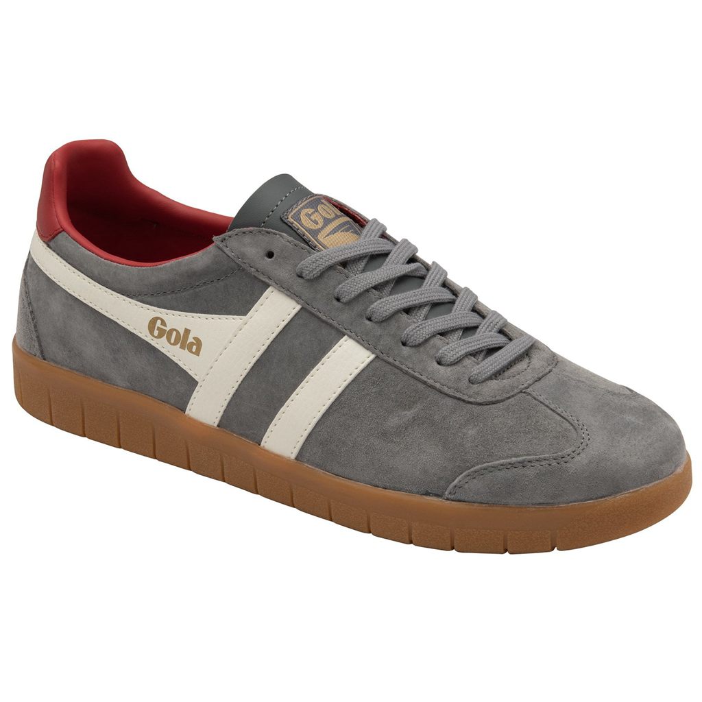 Gola Classics Hurricane Suede Sneakers Hvite Dyp Rød Norge | ZLYBOI-274