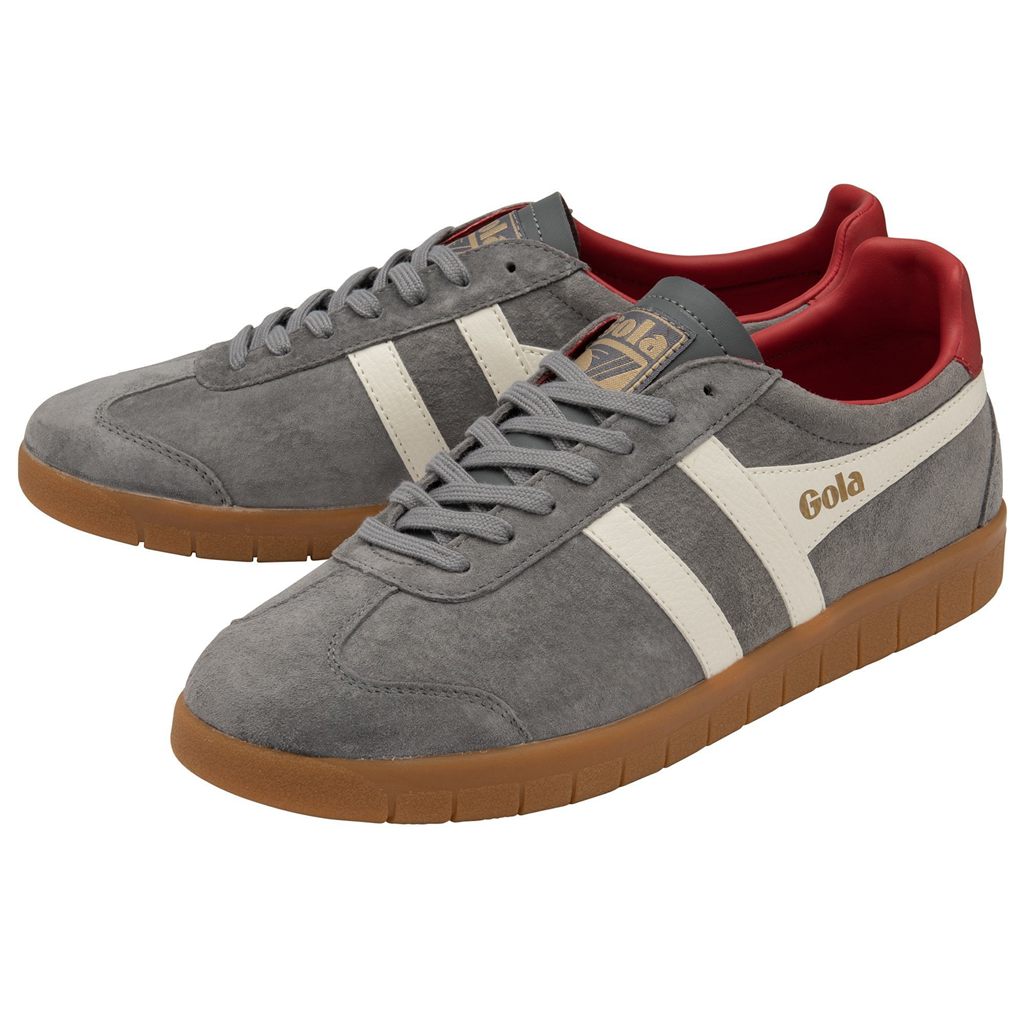Gola Classics Hurricane Suede Sneakers Hvite Dyp Rød Norge | ZLYBOI-274