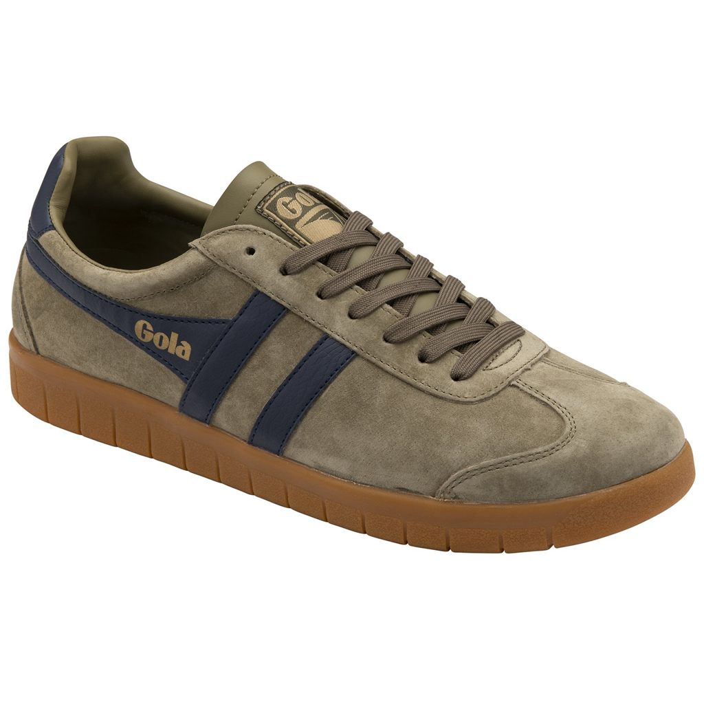 Gola Classics Hurricane Suede Sneakers Khaki Marineblå Khaki Norge | HBGVFI-036