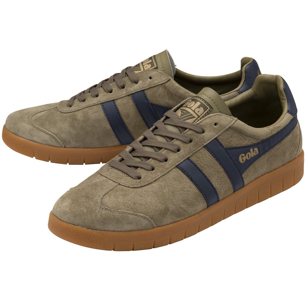 Gola Classics Hurricane Suede Sneakers Khaki Marineblå Khaki Norge | HBGVFI-036