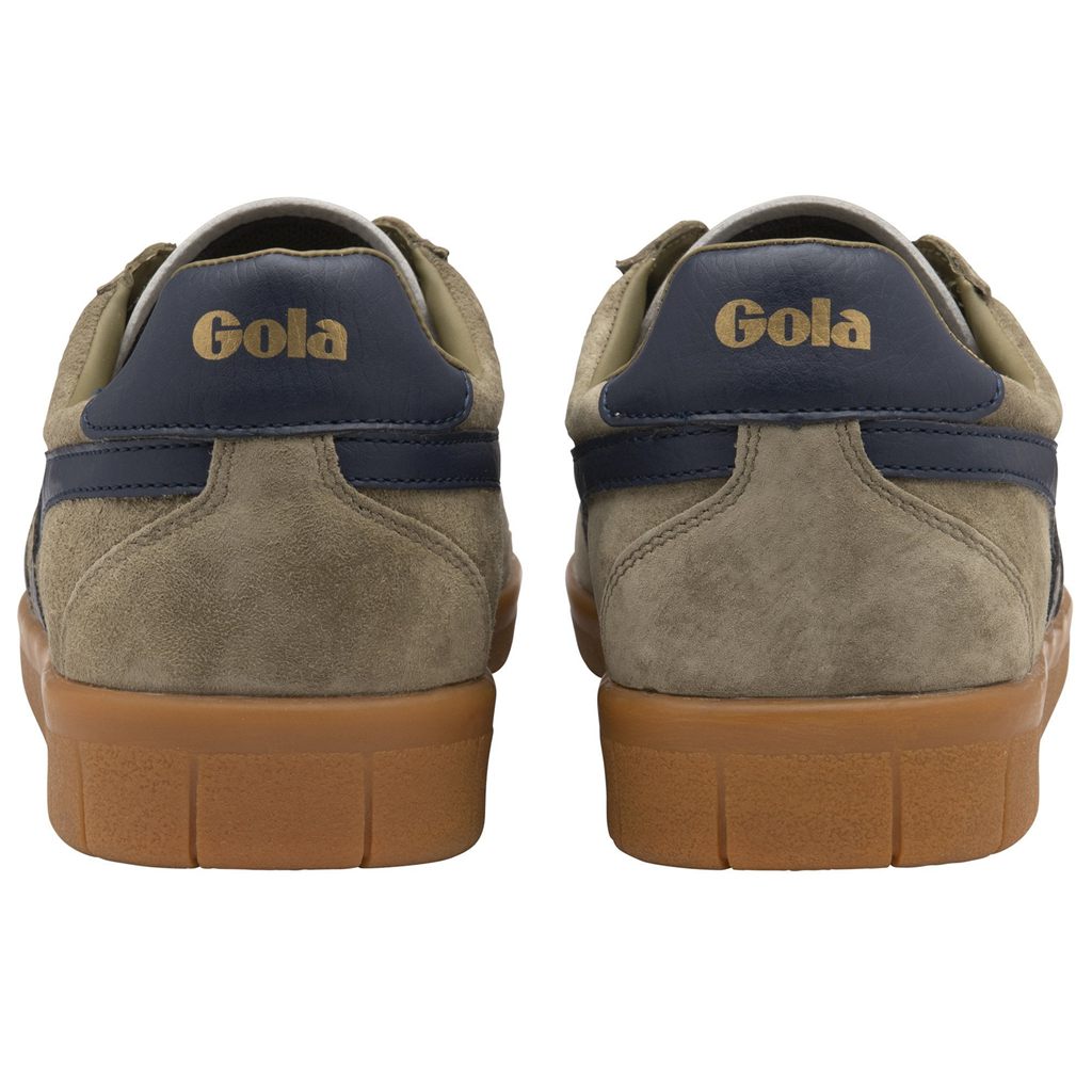 Gola Classics Hurricane Suede Sneakers Khaki Marineblå Khaki Norge | HBGVFI-036