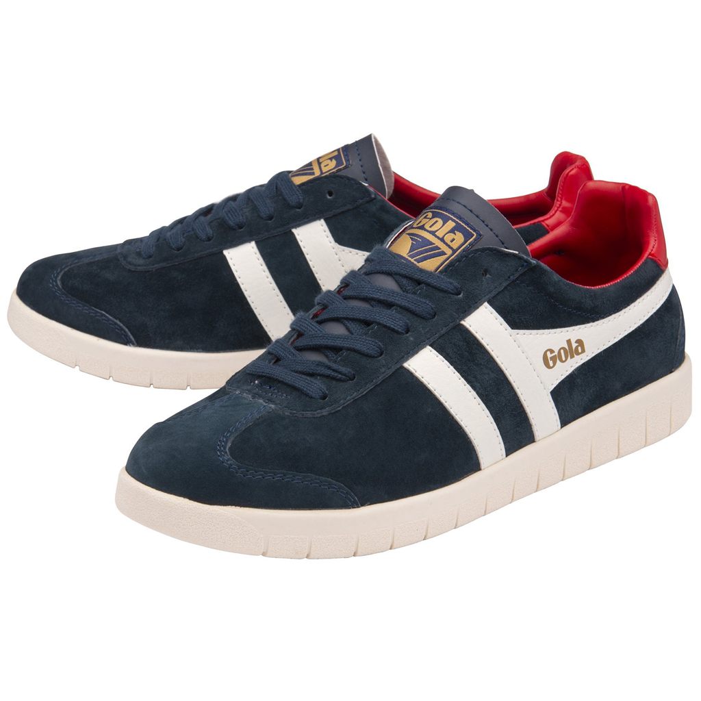 Gola Classics Hurricane Suede Sneakers Marineblå Hvite Dyp Rød Norge | TWODMX-682