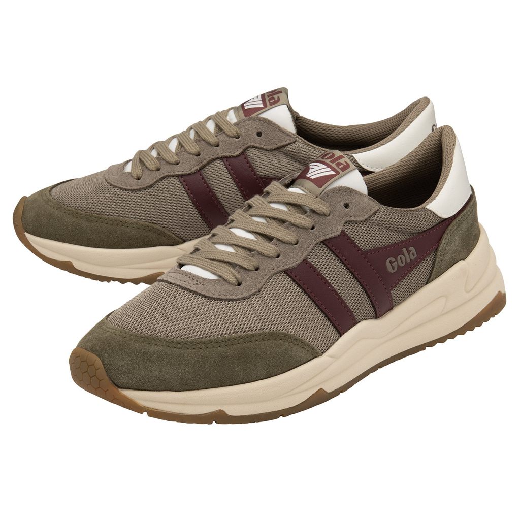 Gola Classics Jupiter Sneakers Khaki Burgunder Norge | IVYPDK-076